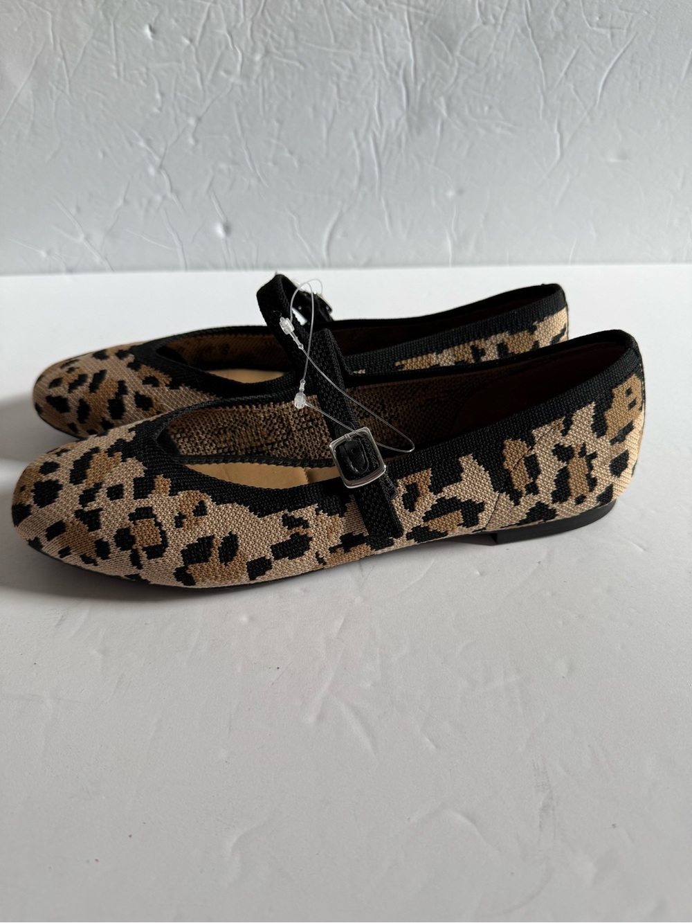 Rachel Zoe Leopard Print Mary Jane Flats in Black and Tan Modern